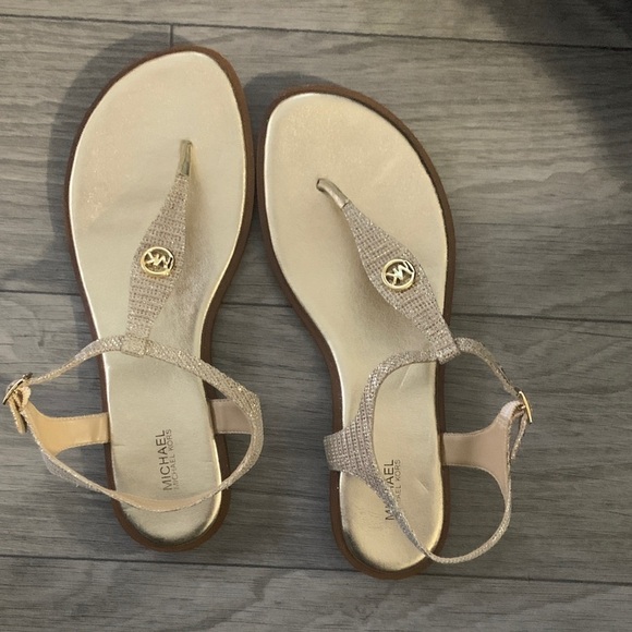 Michael Kors Shoes - Michael Kors Metallic Sandals with Logo